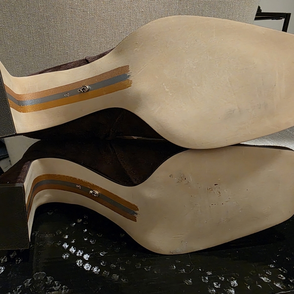 Sam Edelman Irie Brown Suede Heeled Boots Size 8 - Picture 9 of 10